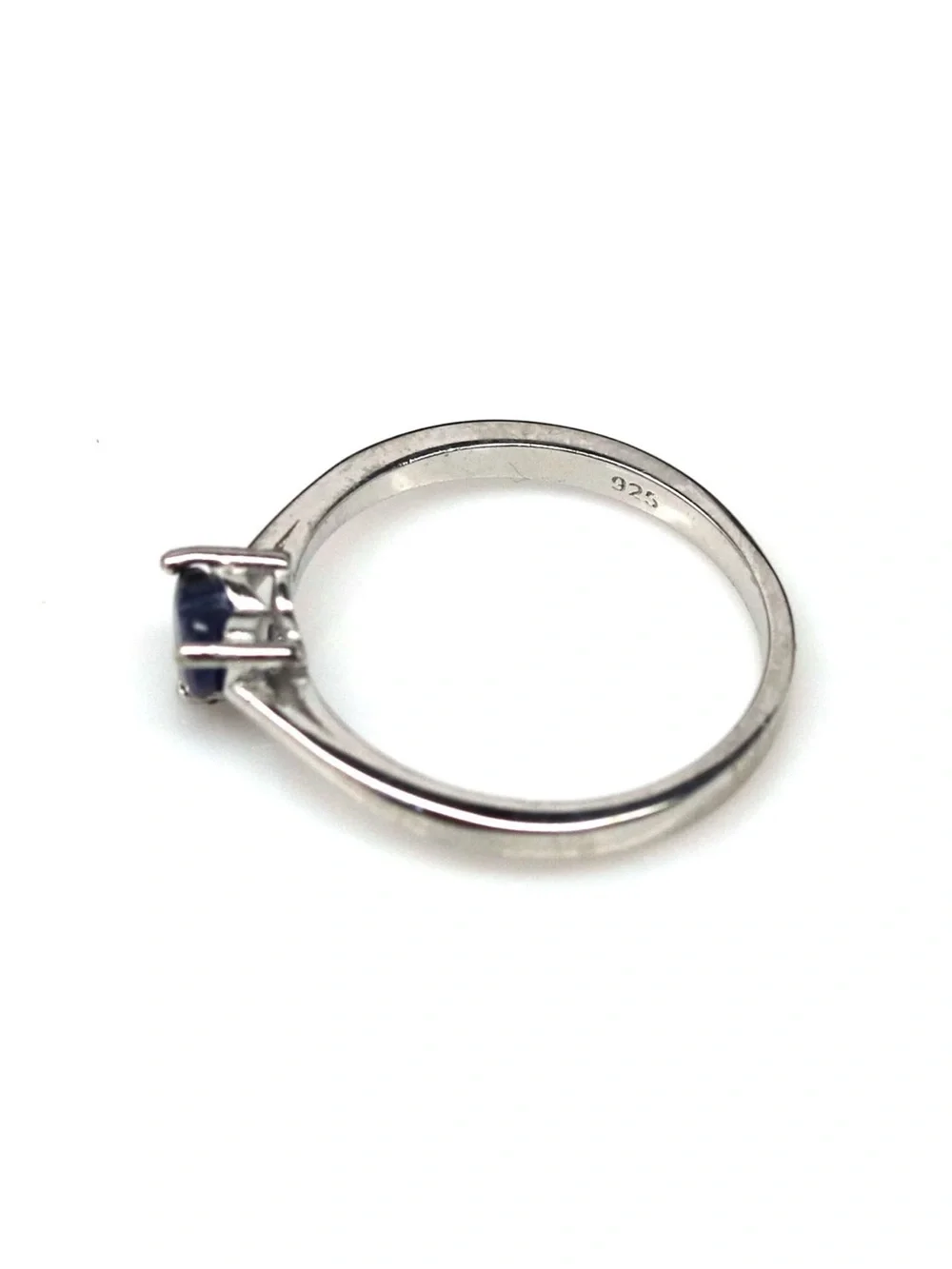 Stunning Natural Blue Sapphire Heart cut .60CT 925 Sterling Silver Ring Sz 6.75